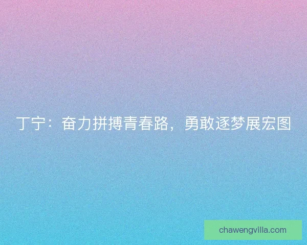 丁宁：奋力拼搏青春路，勇敢逐梦展宏图