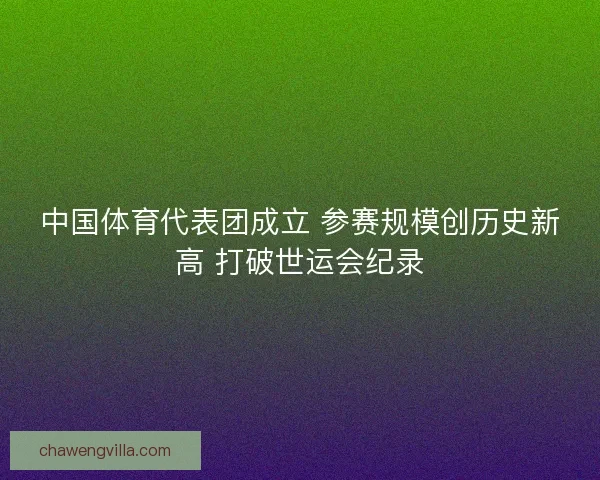 中国体育代表团成立 参赛规模创历史新高 打破世运会纪录 中国体育代表团成立 参赛规模创历史新高 打破世运会纪录