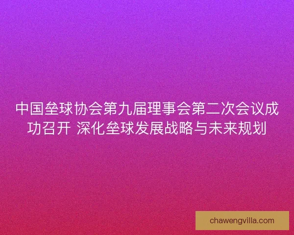 中国垒球协会第九届理事会第二次会议成功召开 深化垒球发展战略与未来规划
