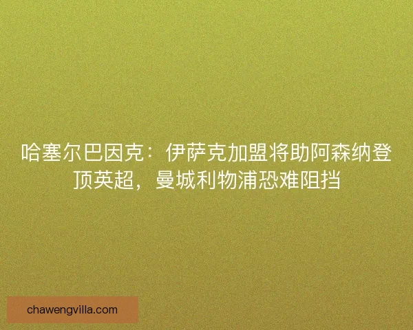 哈塞尔巴因克：伊萨克加盟将助阿森纳登顶英超，曼城利物浦恐难阻挡